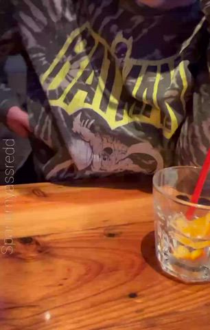 Being naughty in the restaurant after some drinks 😏 [gif] : video clip