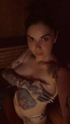 You impregnating me is infinitely more fun in this steamy public sauna : video clip