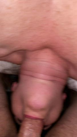 A good face fucking from daddy while gagging and swallowing his cum. : video clip
