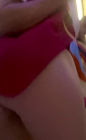 Fligth attendant inserts anal plug in airplane lavatory. Original Content. [GIF] : video clip