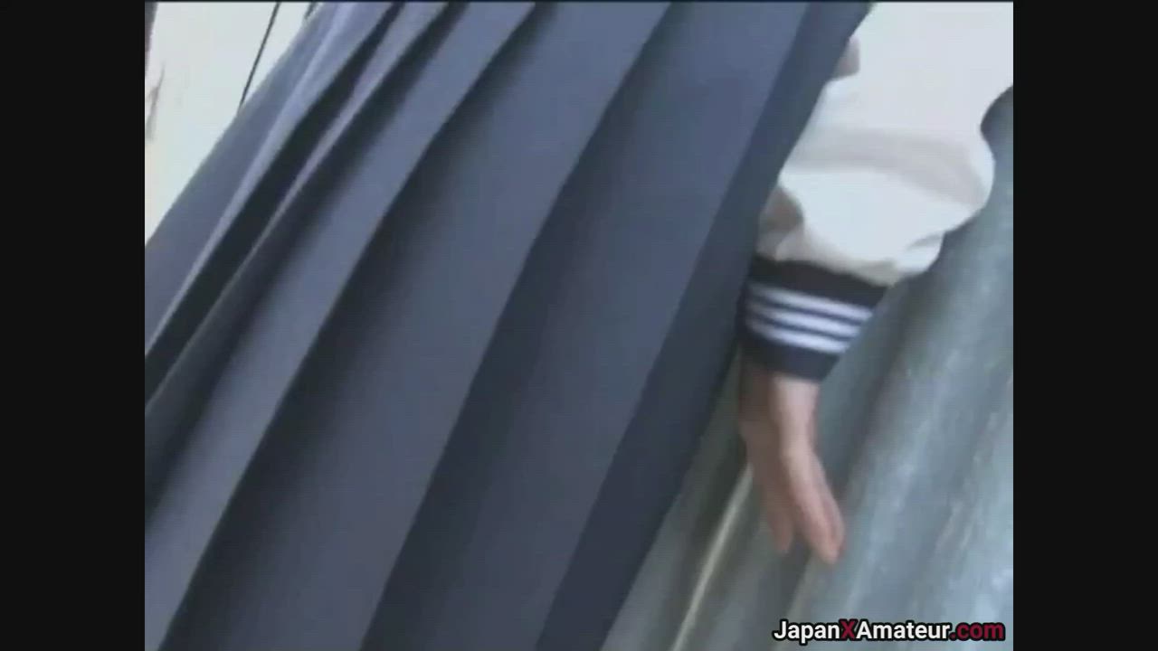 Petite Japanese Girl Struggling With A BBC Outdoors In A Junkyard : video clip