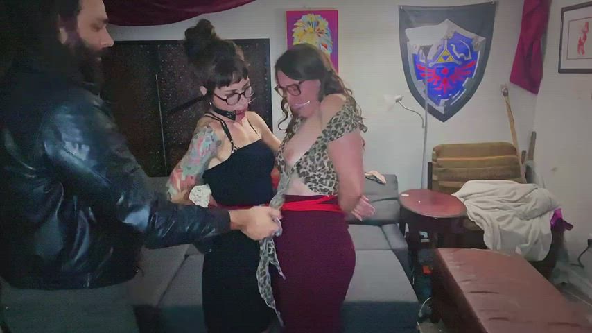 Forced to lick coworker's nipple : video clip