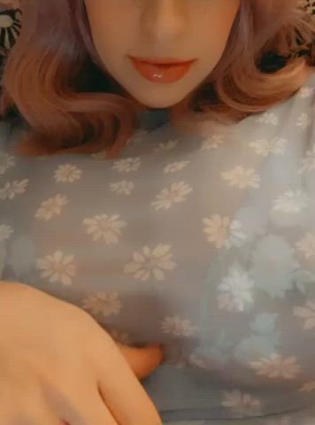 Waiting for an older guy to turn these into mommy milkers : video clip
