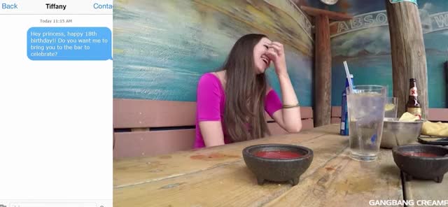 Tiffany gets a very special 18th birthday present from stepdad & his friends : video clip