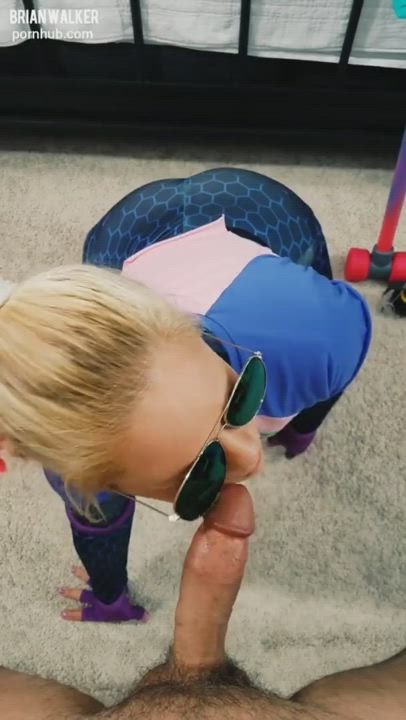 Brite Bomber gives you a POV blowjob in Fortnite cosplay scene : video clip