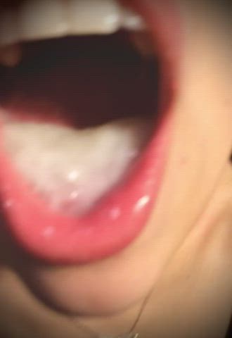 Before I swallow, would you let me play with your delicious cum like that? : video clip