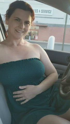 Would you want to take a break from running errands to suck on my tits?? : video clip