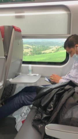 Having fun while traveling on the train [GIF] : video clip
