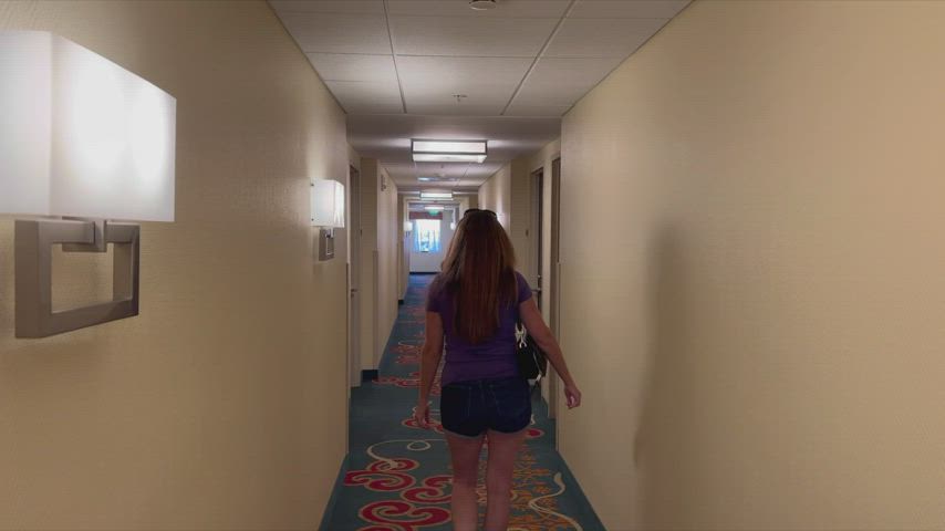 Me, my new huge and hung bull, and my submissive obediant cuck walk into a hotel room..... : video clip