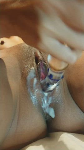 Asian wife tasting herself : video clip