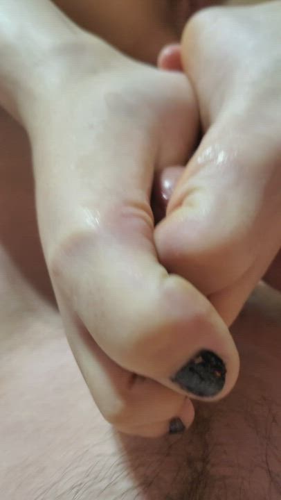 I swear he cums quicker from my feet than anything else! : video clip