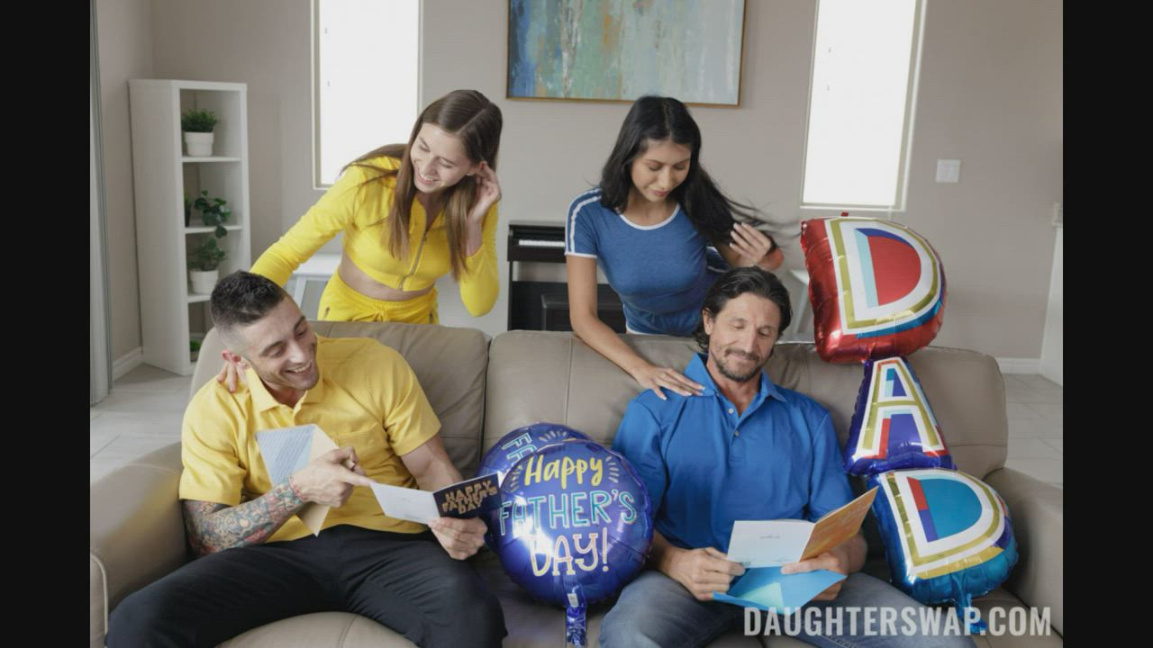 Penelope Woods & Kourtney Rae - Swap Daughters on Father's Day : video clip