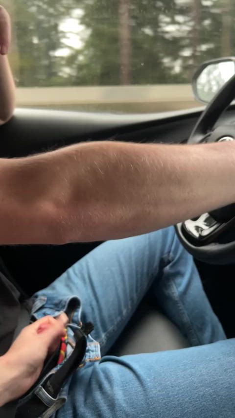 Edging him while he drives : video clip