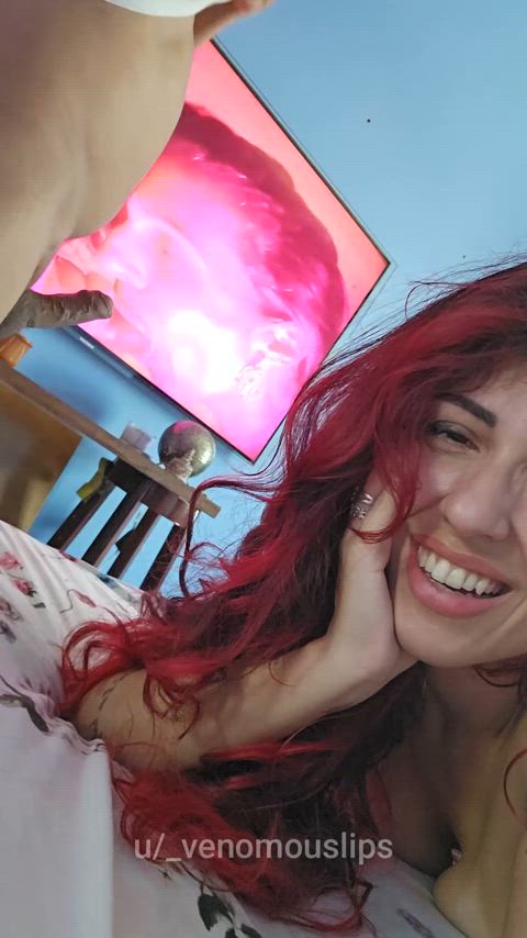 Pathetic cuck, watching me blowing a BBC on the TV and pretending he is the one getting sucked. : video clip