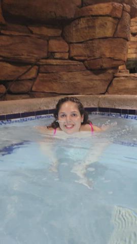 Playing around at the pool not caring who sees : video clip