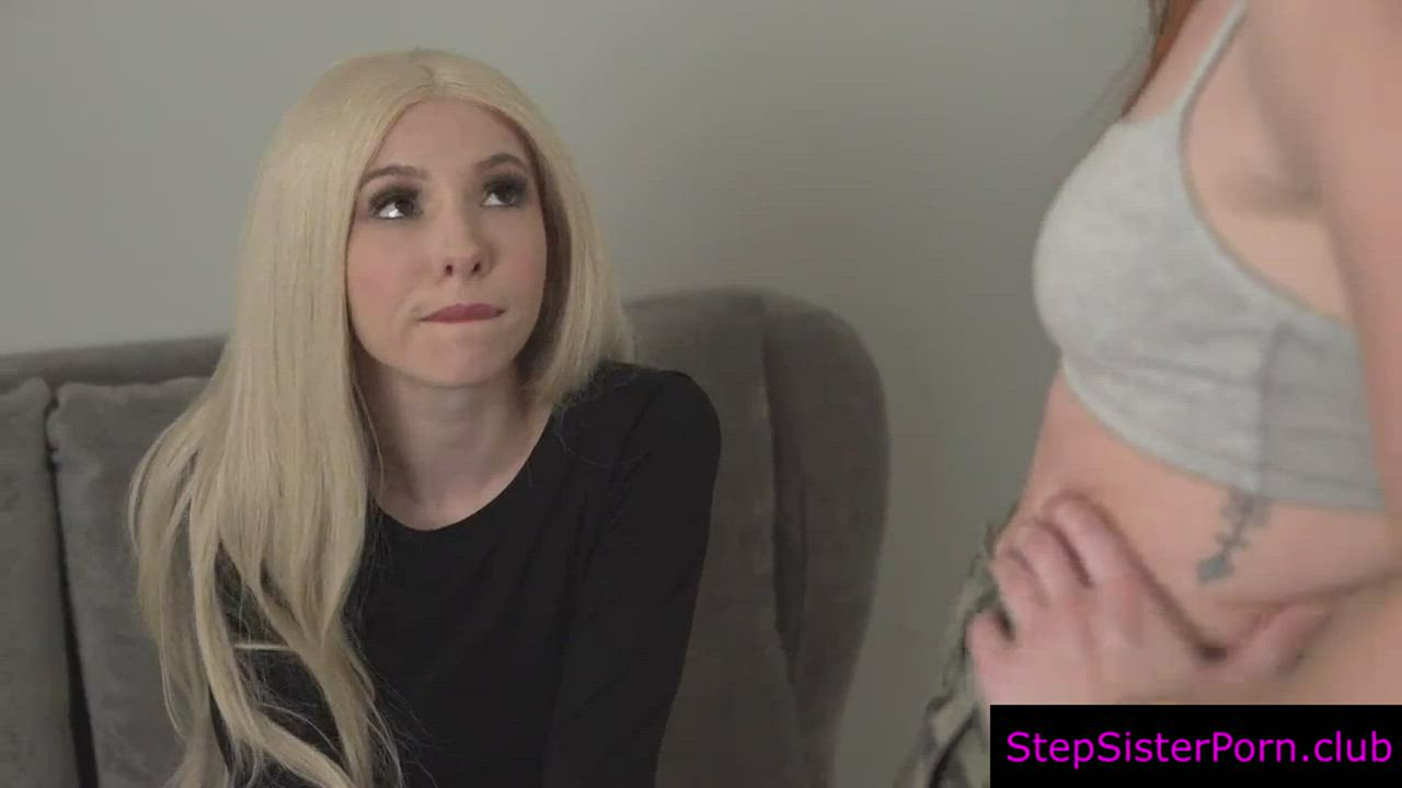 Blonde And Redhead Stepsisters Practice With Stepbro’s Cock : video clip