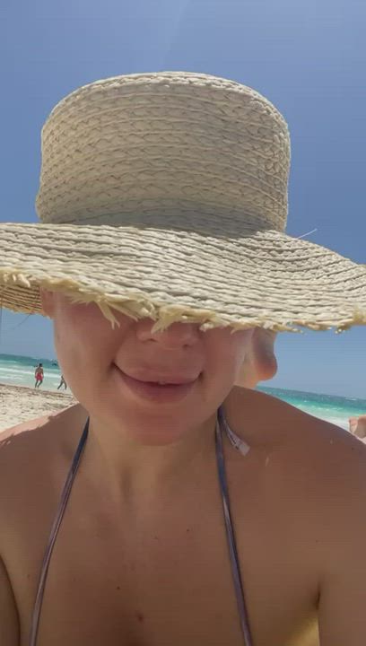 Would you slide in me on the beach? : video clip