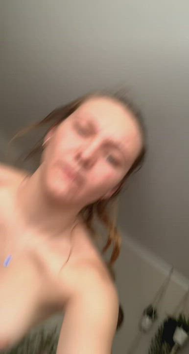 Do you approve of my natural boobies? First time sharing them online :) : video clip