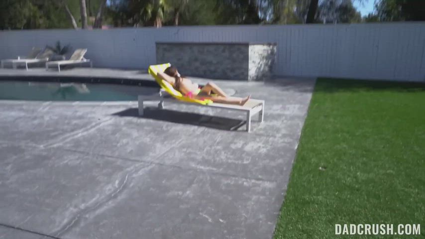 Spending the Day in Backyard Maya Woulfe : video clip