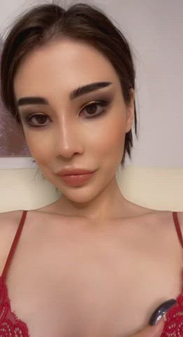 Just tell me if you would suck on my big asian tits : video clip