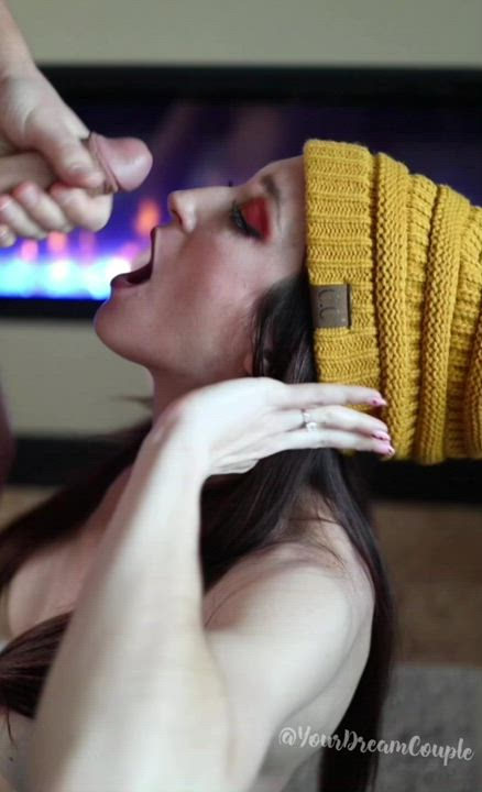 Mouth open for his delicious treat! : video clip