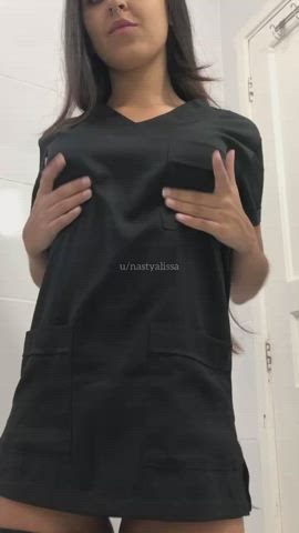 want to play with my titties while I examine you? : video clip