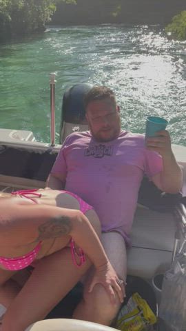 Our swinger friends and I almost got caught on the river : video clip