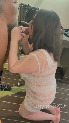Sucking a big cock and taking it in my pussy while my husband enjoys the show : video clip