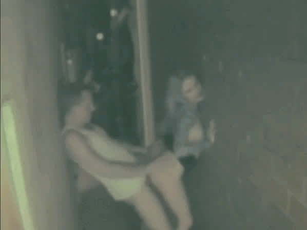 Party babe bends over for hardcore fuck at night in the alley : video clip