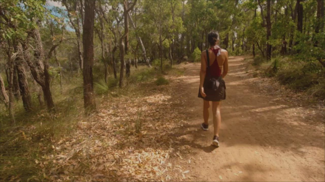 Most daring sex we ever had, right at the path with people walking by! : video clip