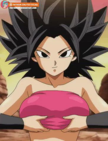 Caulifla reveals her boobs (FoxyBulma) [Dragon Ball Super] : video clip