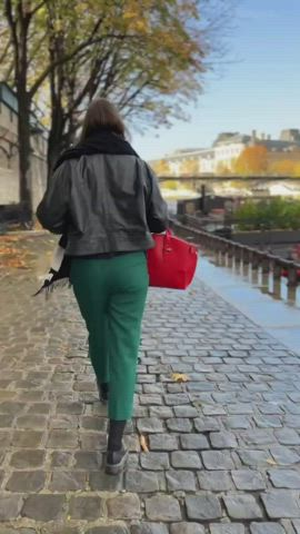 Tits out by the canal [gif] : video clip