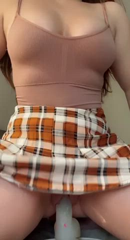 If you can hide a dildo up your skirt, you can ride it anywhere : video clip