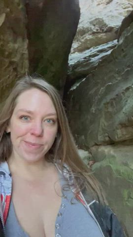 I could hear people coming down the trail and it only turned me on more! [gif] : video clip