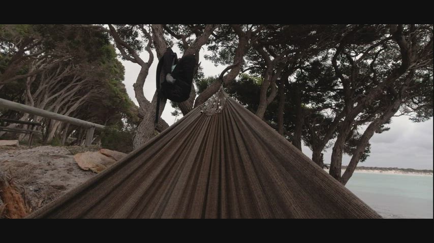 Chilling by the lake in our hammock. : video clip