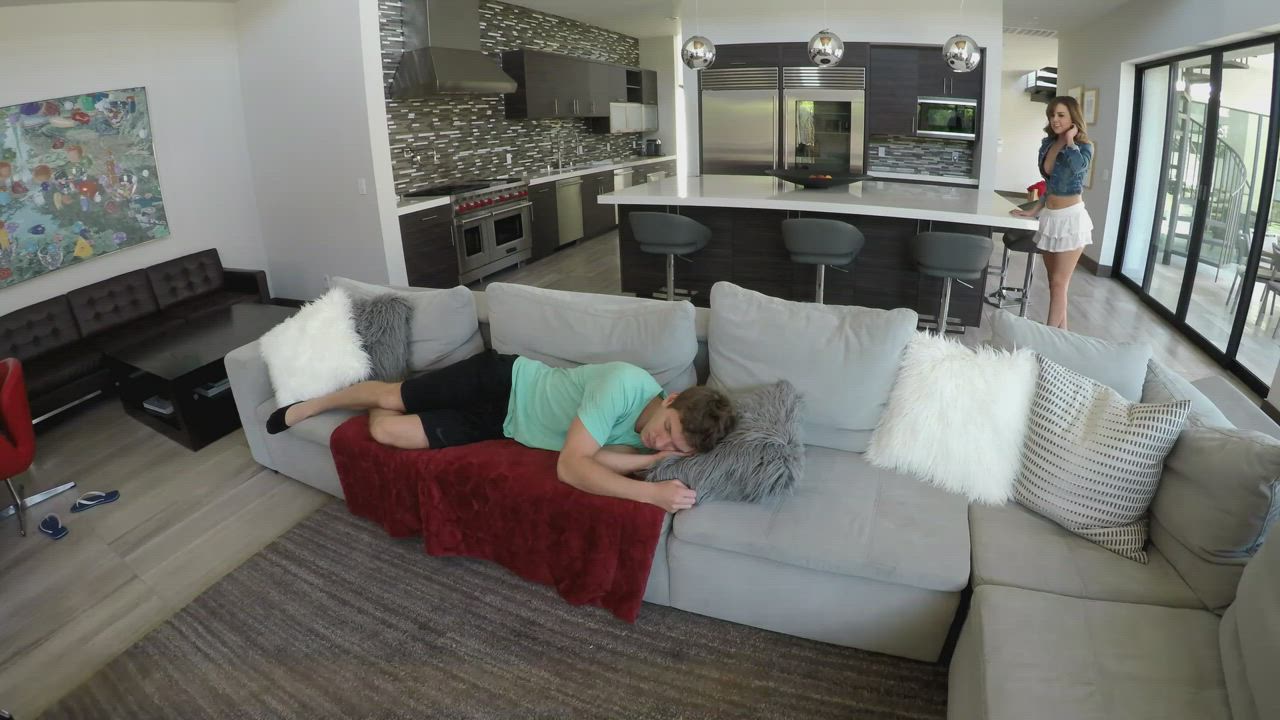 Sleeping Brother Gets Surprise Blowjob And Convinced By Sister To Fuck Her : video clip