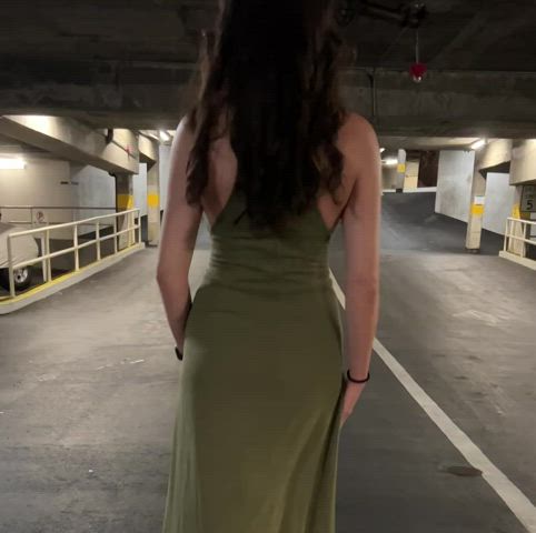 Cheeky flash in parking garage😈[gif] : video clip