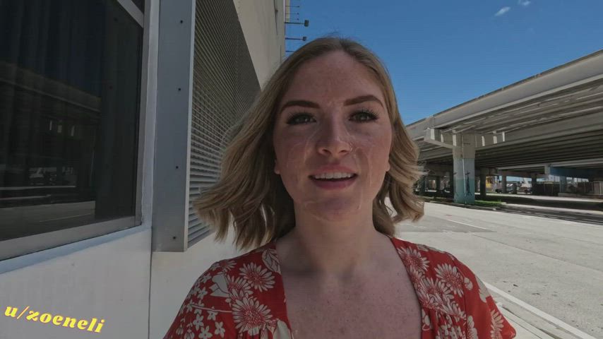 I can't believe I did my first cum walk in downtown! : video clip