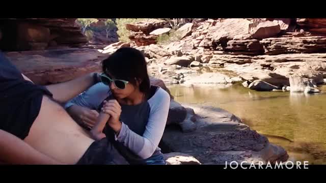 Barely fitting inside her mouth. : video clip