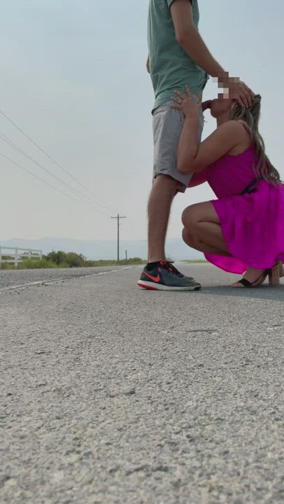 He watched for cars, I watched out for his cum [gif] : video clip