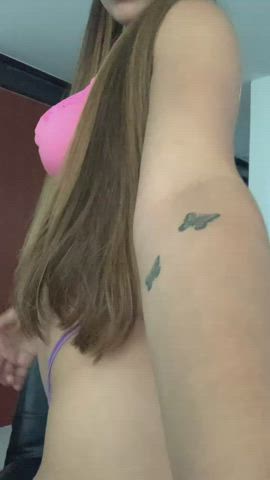 Bend me over and slide my panties to the side : video clip