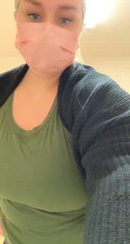 Just showing off my tits at work! : video clip