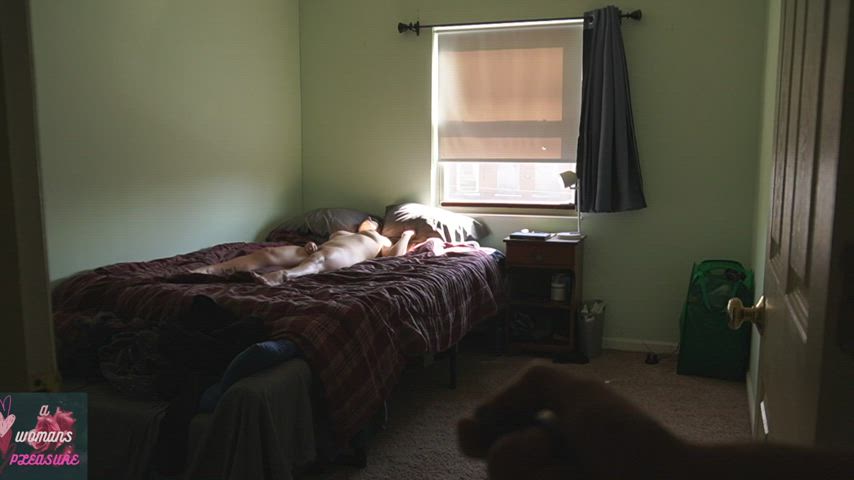 He denies my orgasm when I give him the remote control to my vibrator : video clip