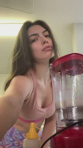 Making my pre-workout meal. Could you give me some milk protein? : video clip