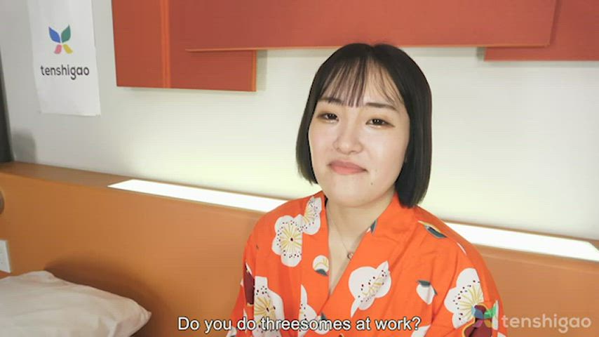 Hana Kawamura is in a threesome today sucking and fucking two men. : video clip