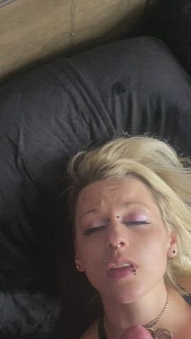 Hubby cumming on my face after my date with a new guy! : video clip
