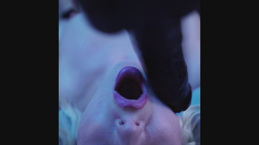 Gagging on huge BBC dildo. Loving every second : video clip