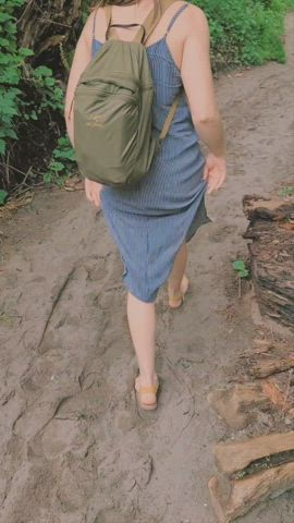 No panties and a butt plug, yes I'll let you walk behind [GIF] : video clip