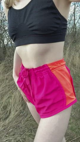 Playing with my natural aa cups on a run hehe : video clip