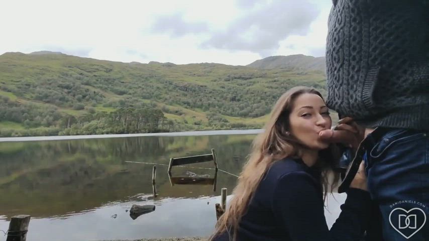 Dani Daniels lakeside BJ and creampie : video clip